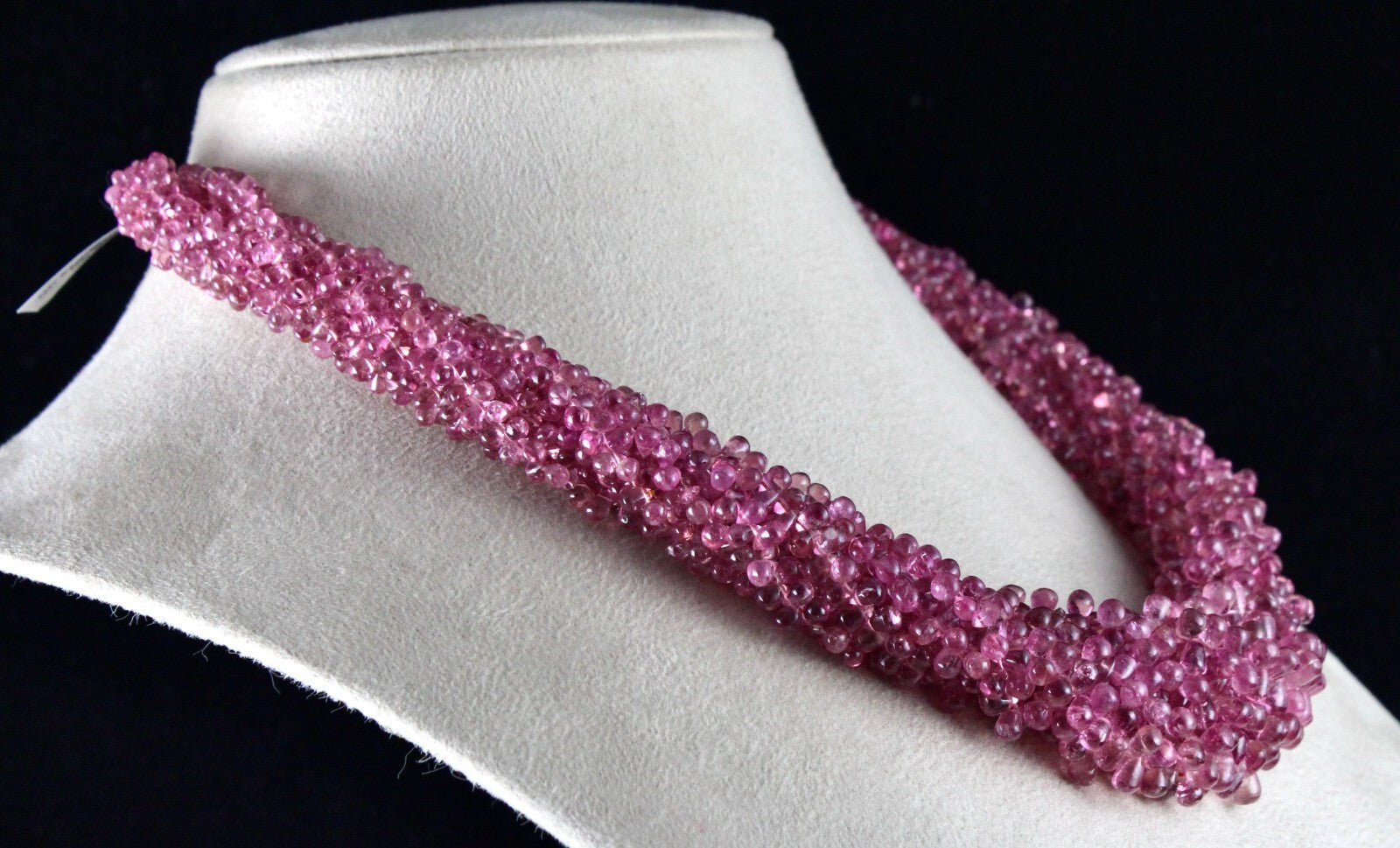 Certified Natural Tourmaline Rubellite Teardrop 626 Ct Gemstone Necklace