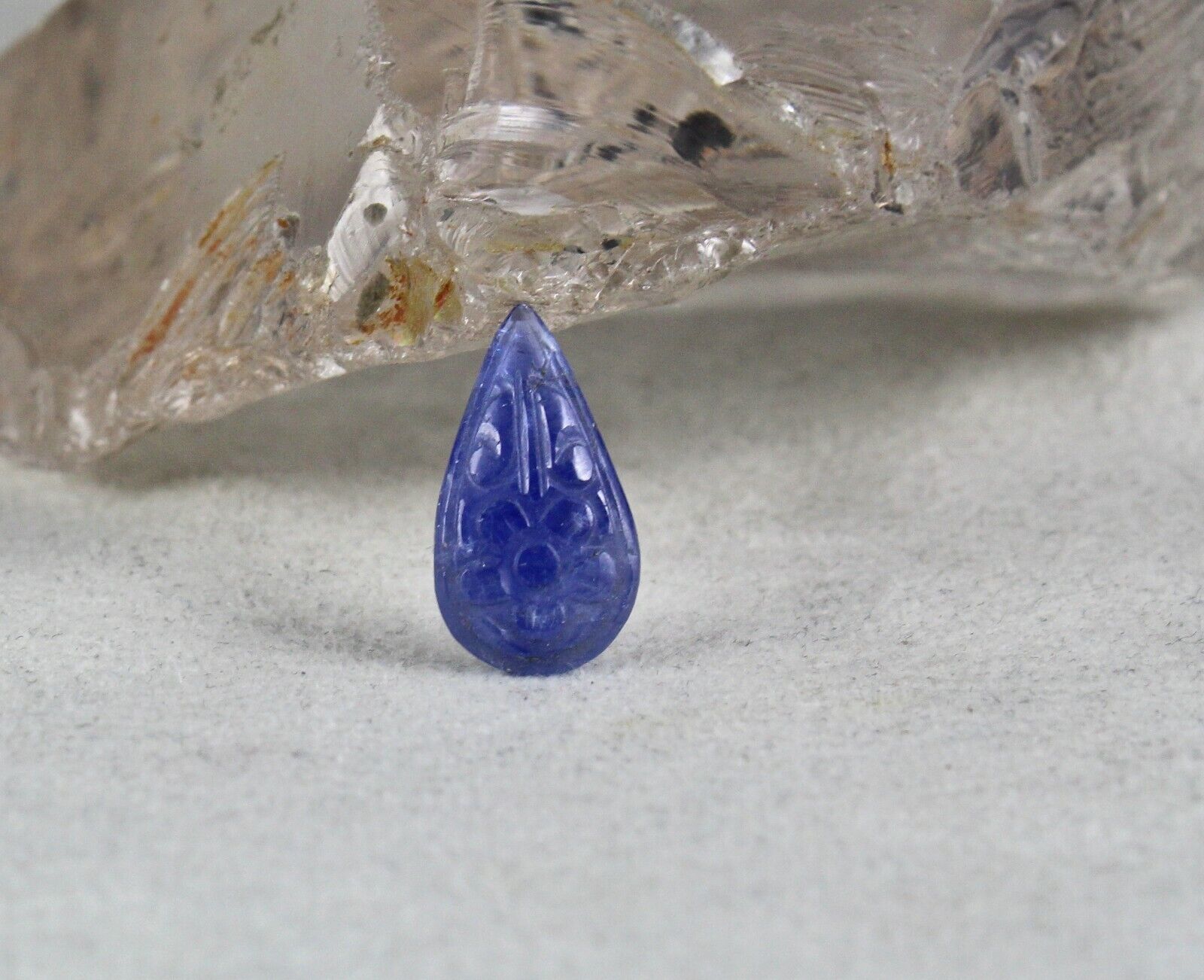 NATURAL UNHEAT BLUE SAPPHIRE CARVED 15.15 CARATS GEMSTONE PENDANT DESIGNING