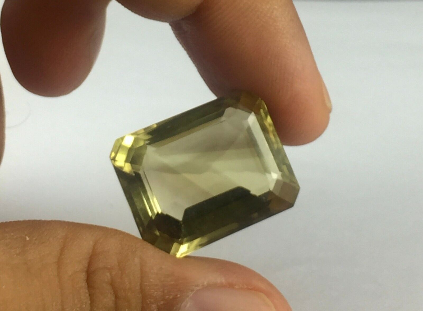 Natural Lemon Smoky Quartz Octagon Cut 22x17 mm 38.10 Cts Big Gemstone Pendant