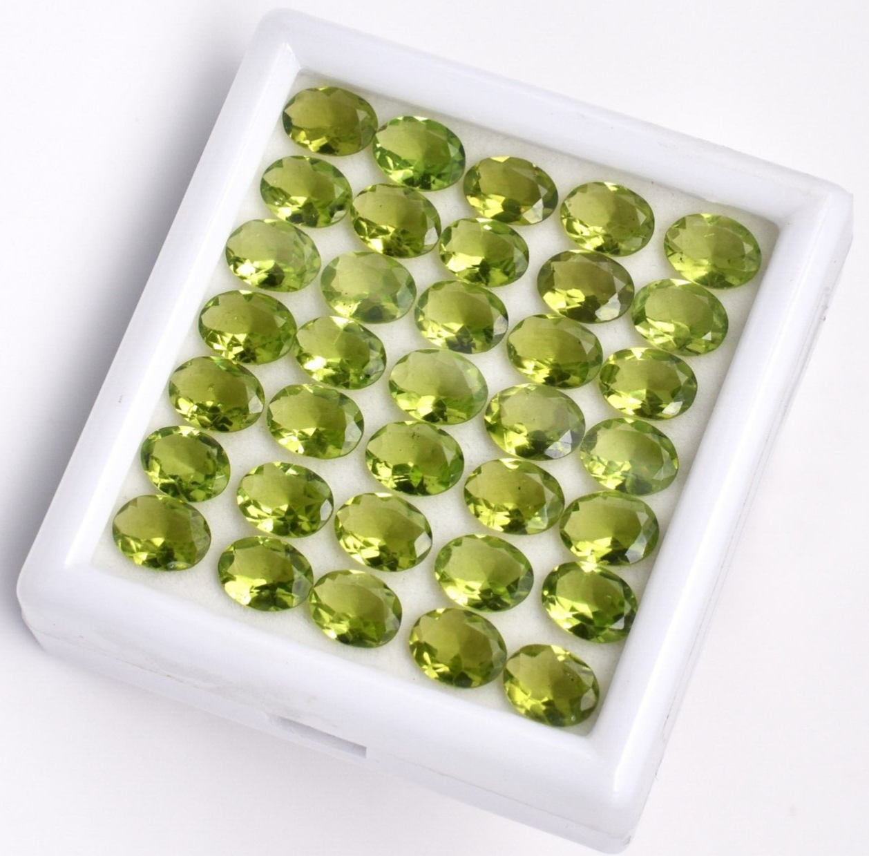 Natural Peridot Oval Cut 9X7mm 35 Pc 51.20 Ct Loose Gemstone Bracelet Set Design