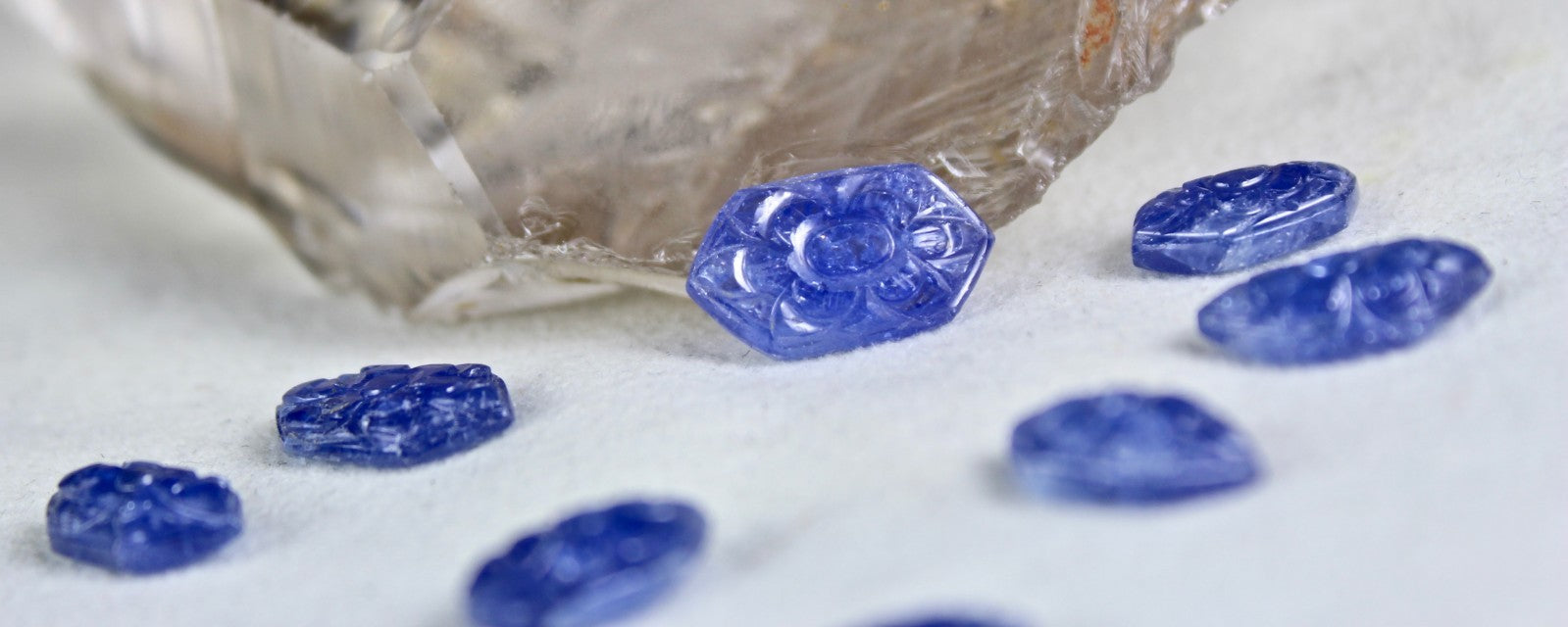 Natural Blue Sapphire Marquise 36.15 Ct Engraved Cabochon Gemstone Set Certified