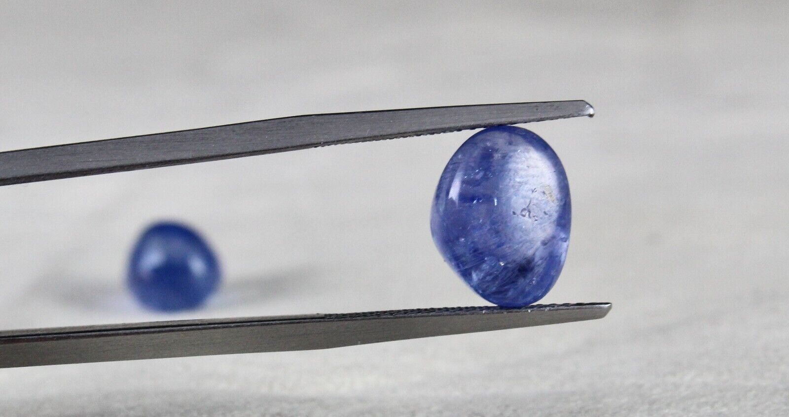 NATURAL BURMESE BLUE SAPPHIRE 13.85 CT LONG OVAL CABOCHON GEMSTONE PAIR EARRING