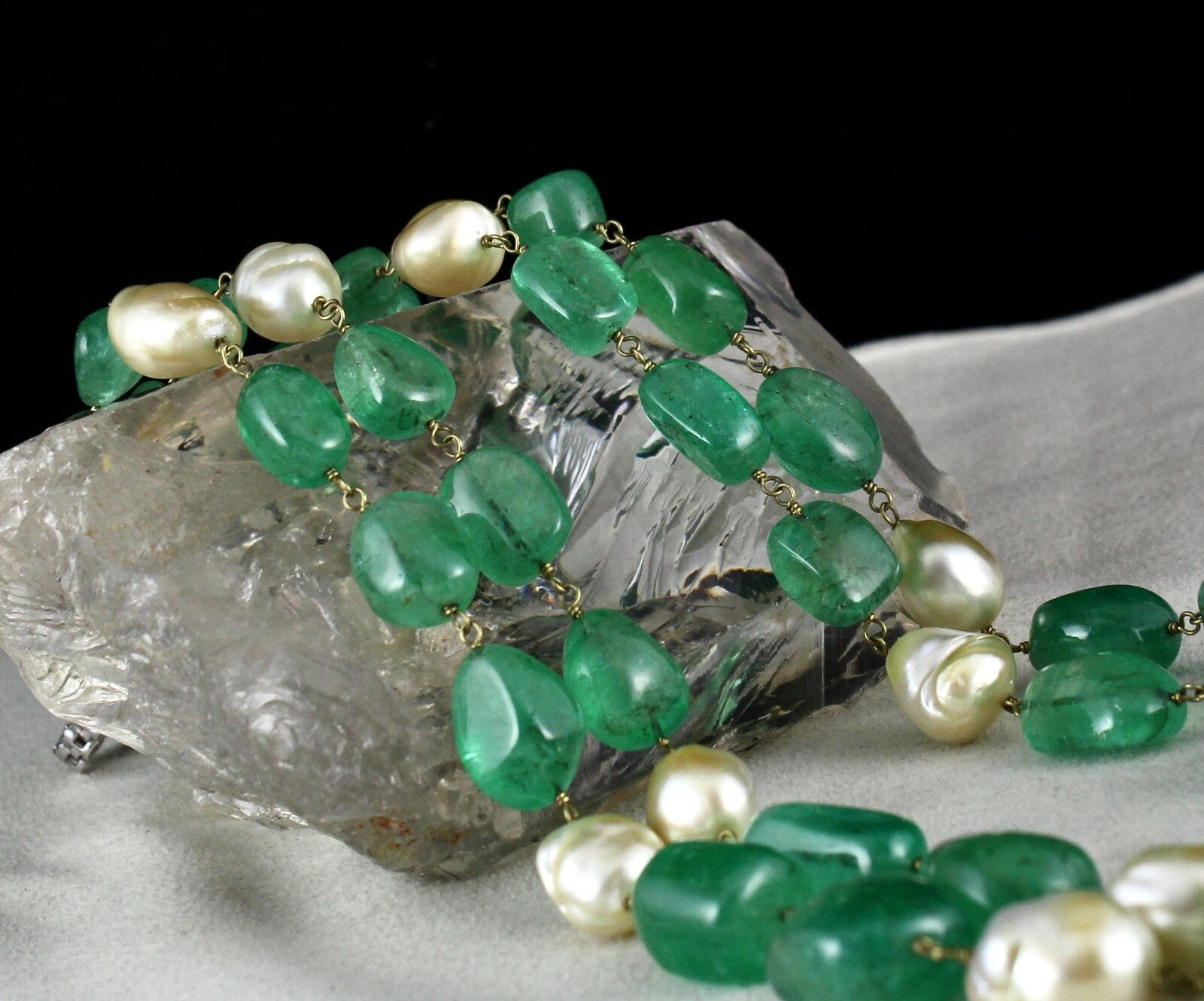 Certified Estate Aaa+ Natural Colombian Emerald 670 Ct Beads Necklace For Women