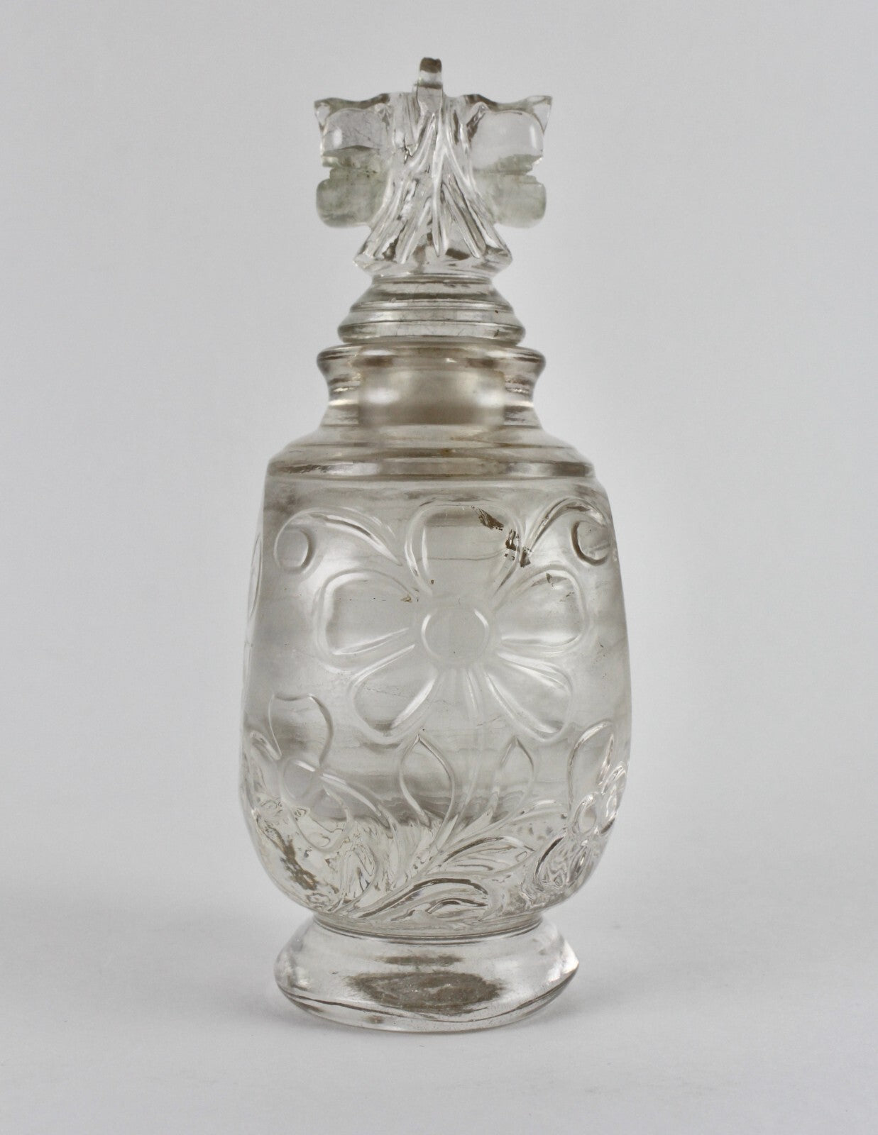 Certified Handmade Natural Rock Crystal 1950 Ct Quartz Perfume Bottle Home Décor