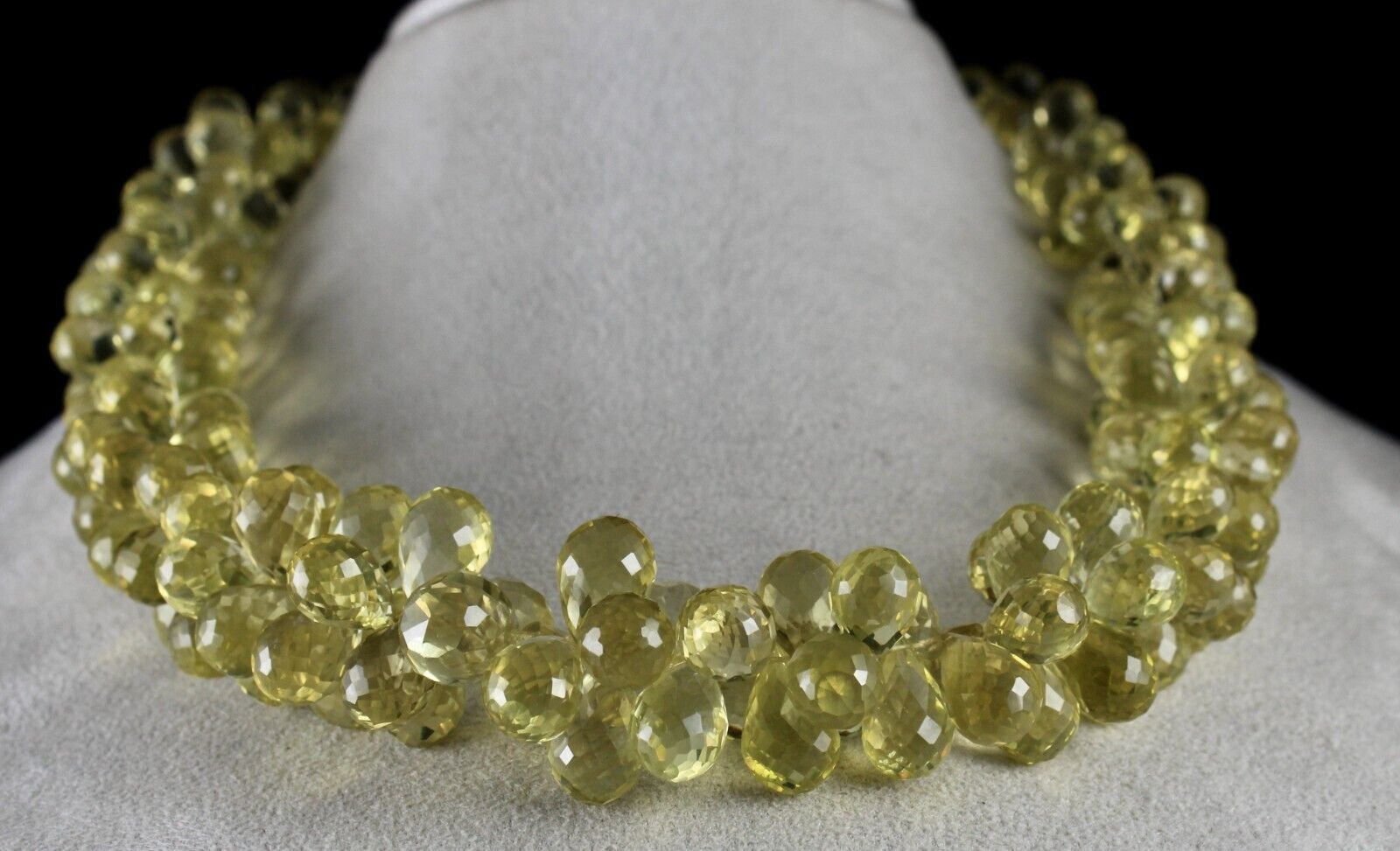 Natural Lemon Quartz Beads 1 L 1193 Ct Teardrops Yellow Gemstone Finest Necklace