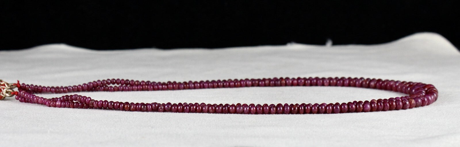 Natural Untreated Ruby Beads 129ct Round Red Gemstone Fashion Necklace For Women