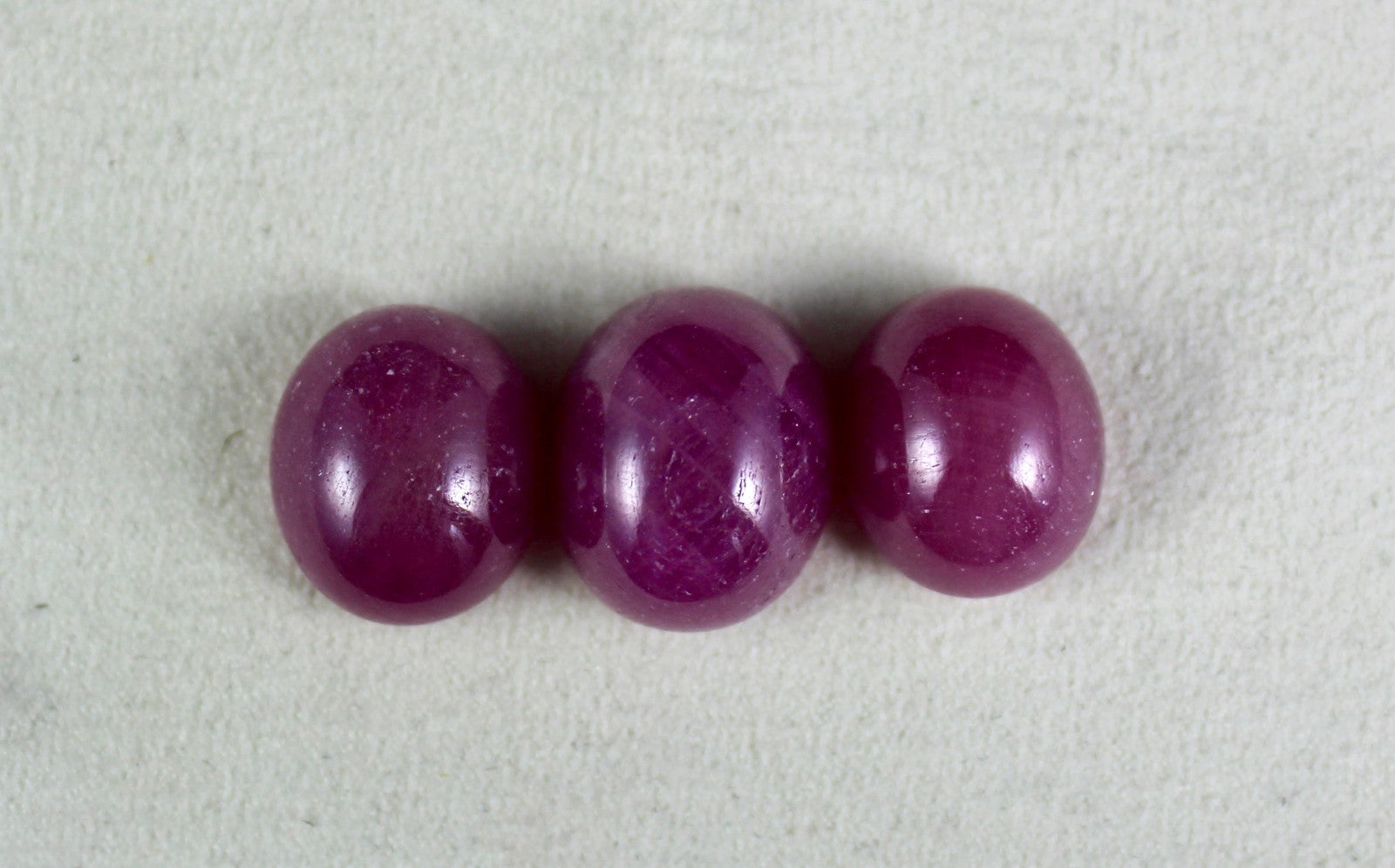 Certified Natural Ruby Oval Cabochon 3 Pc 80.39 Ct Gemstone Set For Earrings