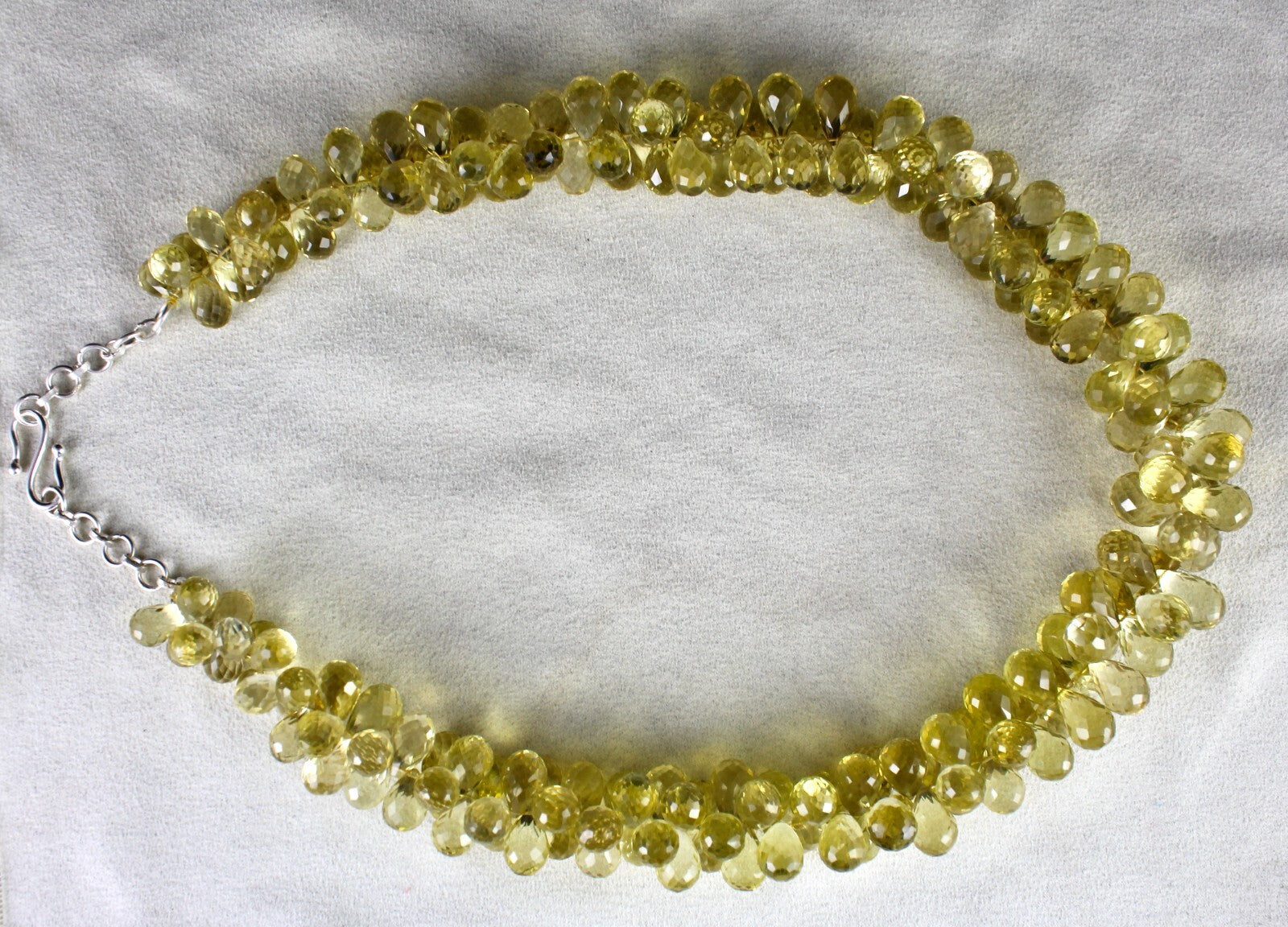 Certified Natural Lemon Quartz Teardrop Necklace 1193 Ct Yellow Gemstone Beads