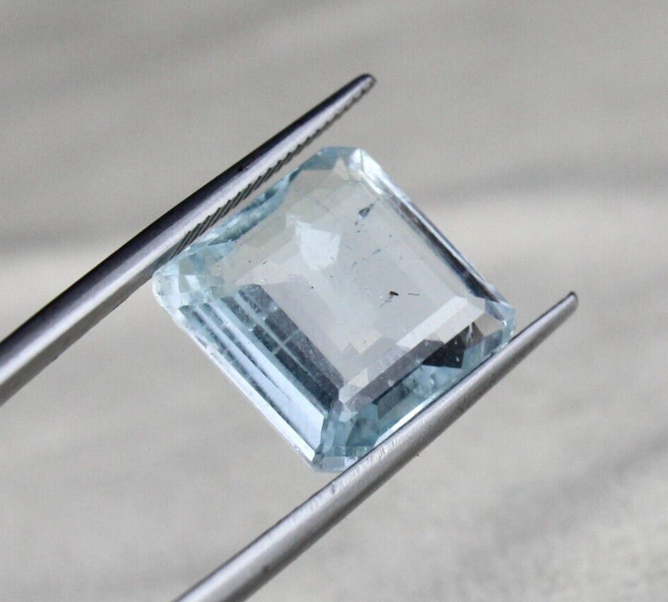 NATURAL BLUE AQUAMARINE SQUARE CUT 12.54 CARATS GEMSTONE FOR RING PENDANT