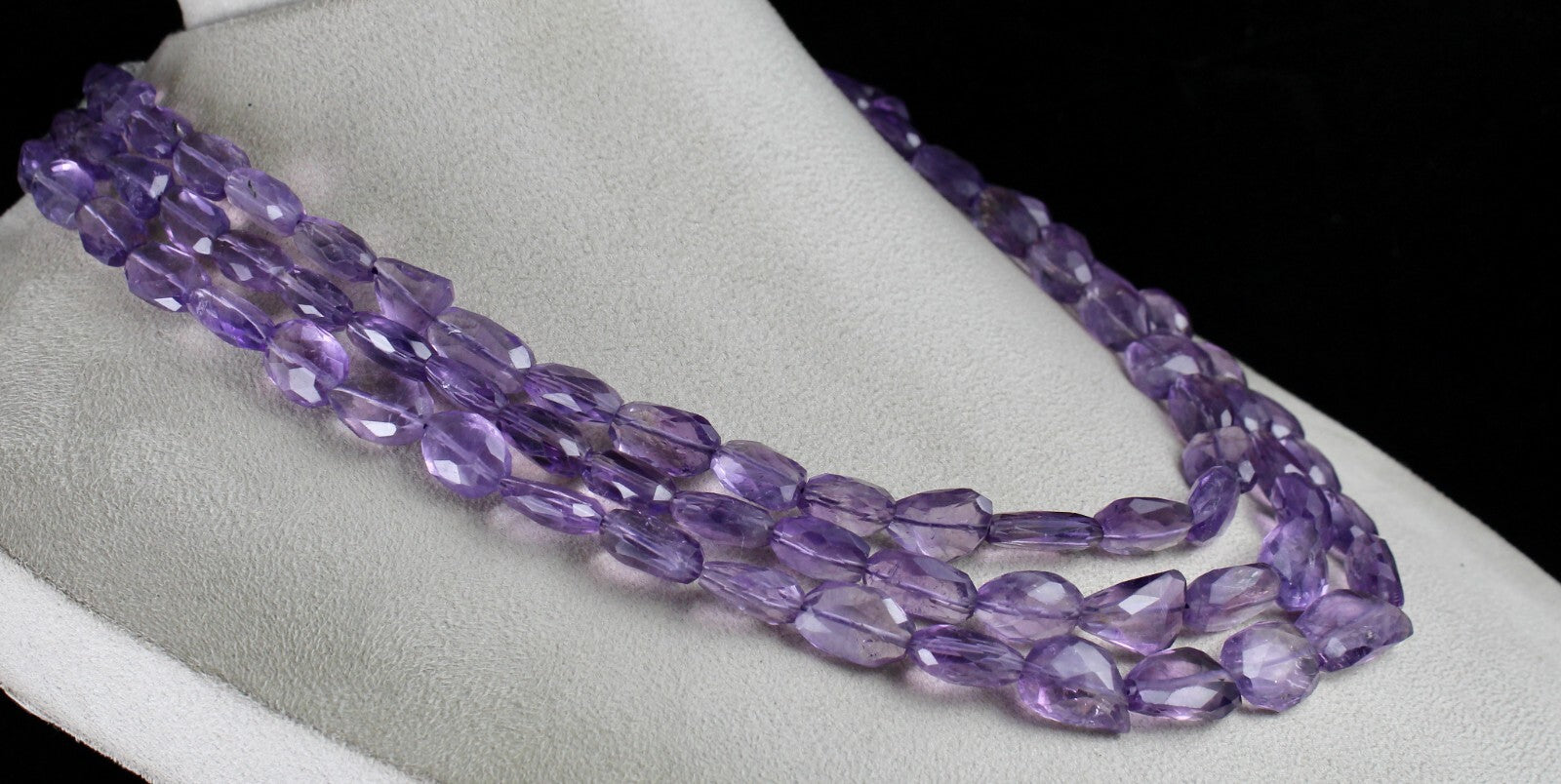 Amethyst 785 Ct Faceted Tumble Beads Purple Gemstone Fashion Necklace