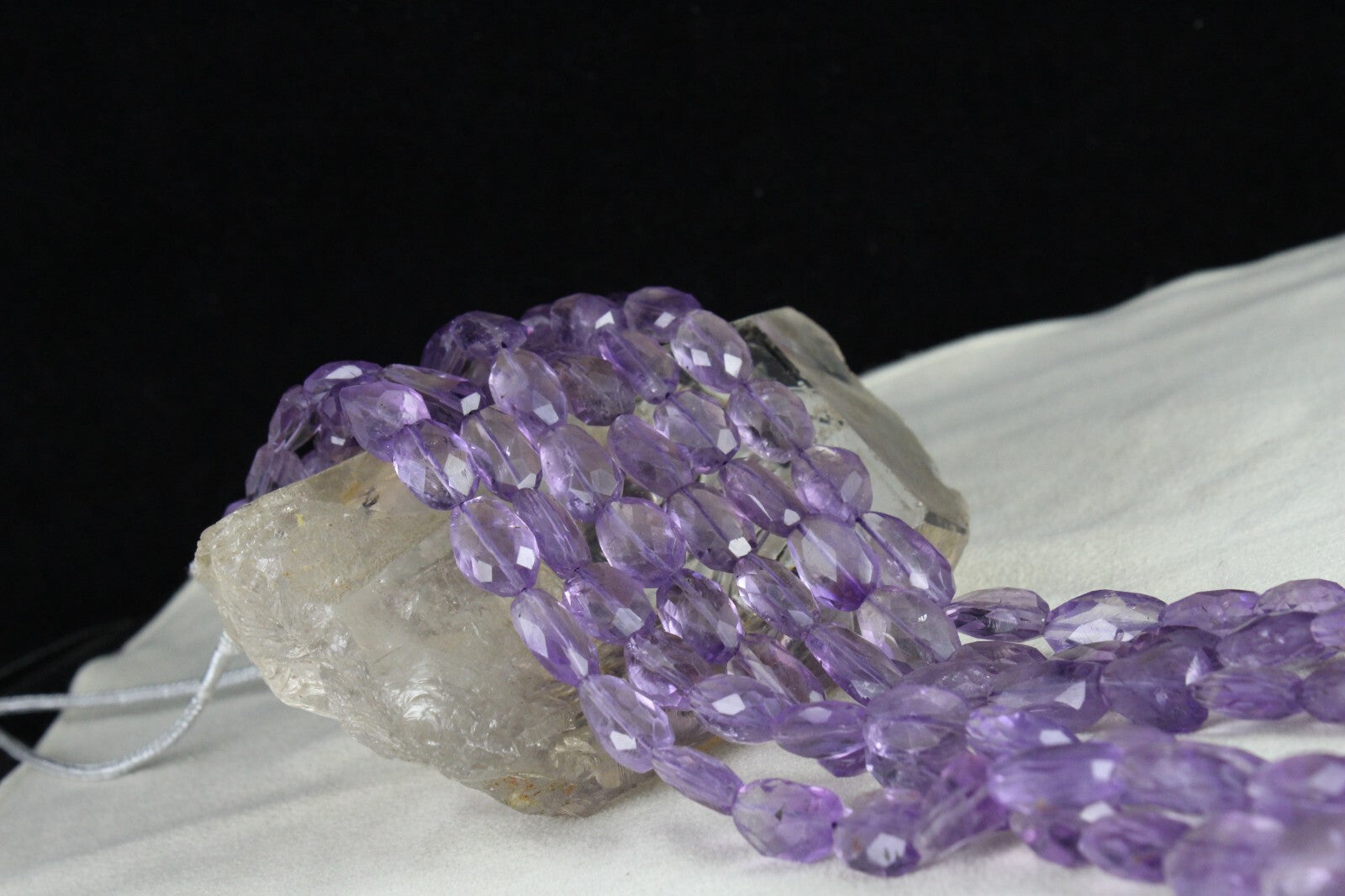 Amethyst Beads Necklace Faceted Tumble 790 Ct Purple Gemstone Fashion 3l