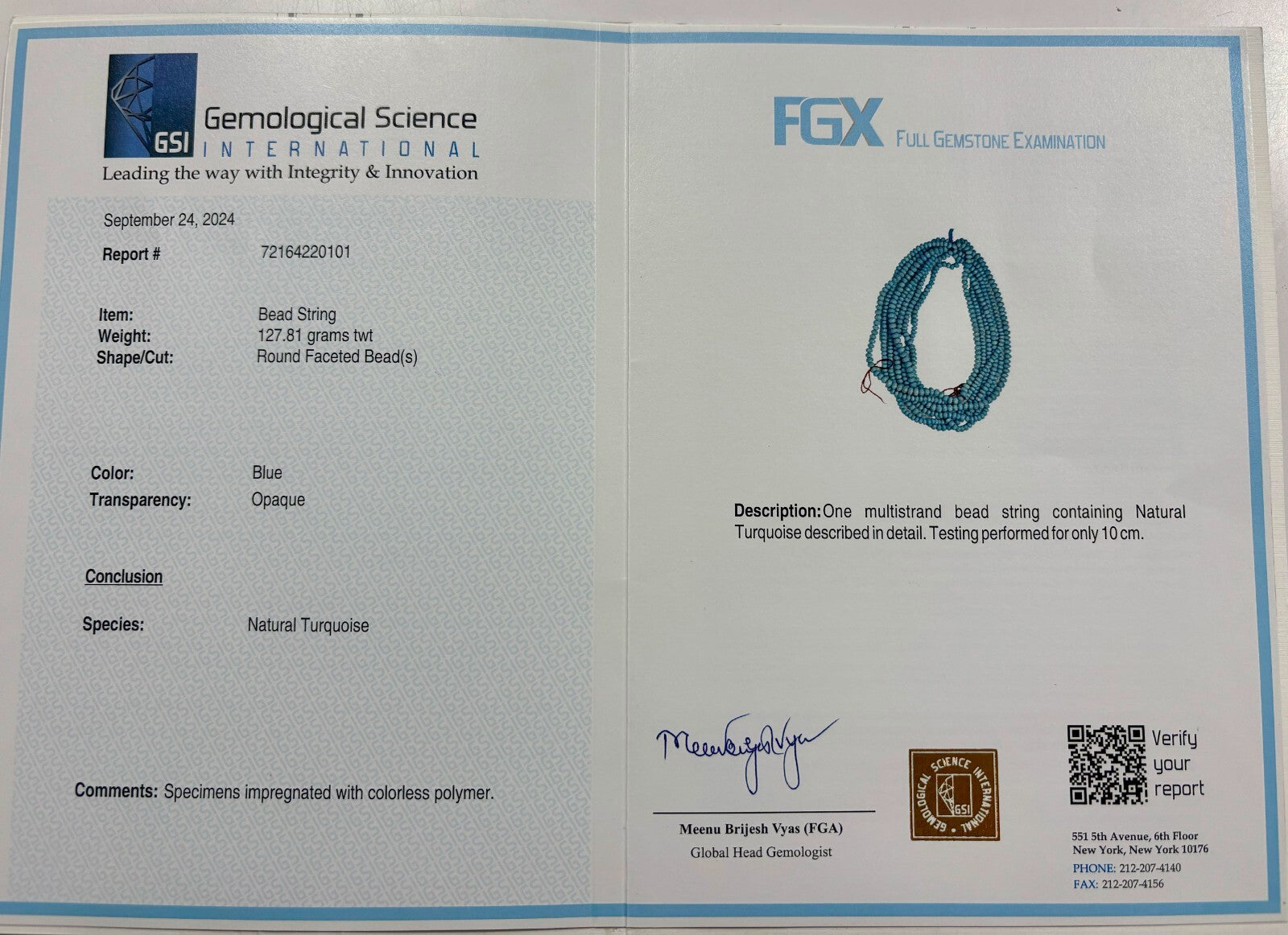 Certified Natural Turquoise Round Blue Gemstone Necklace 268 Ct Drilled Beads