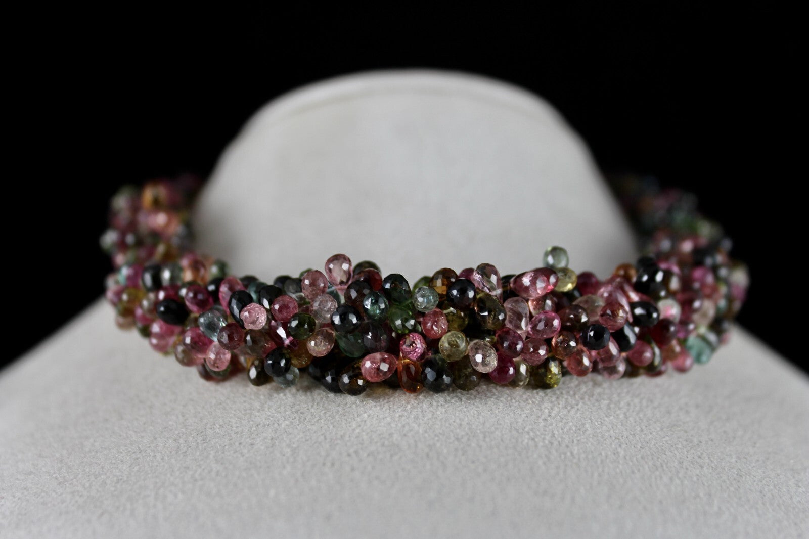 Certified Natural Multi Tourmaline Beads Teardrop 632 Ct Gemstone Necklace