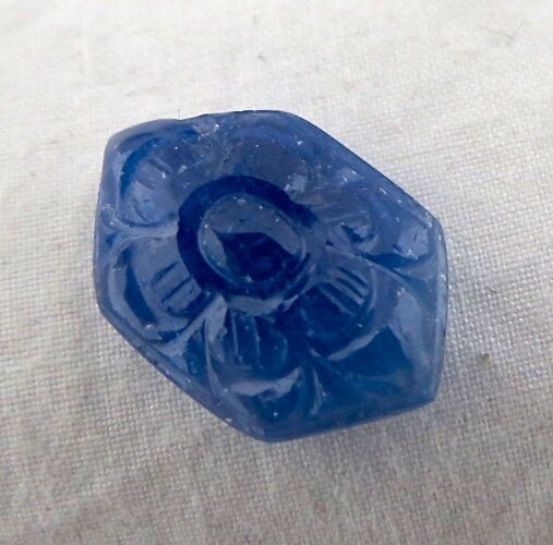 Natural Burma Blue Sapphire Carved Marquise 18X12mm 12.35 Ct Stone Ring Pendant