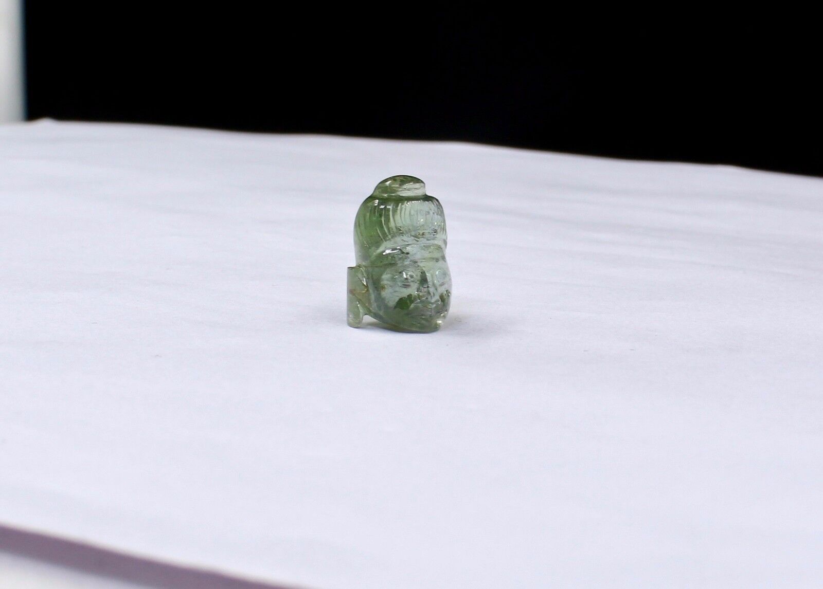 A+ NATURAL MULTI GREEN TOURMALINE CARVED BUDDHA 10.59 CTS GEMSTONE RING PENDANT