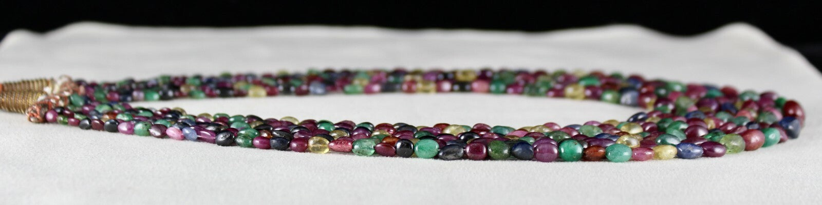 Certified Natural Emerald Ruby Sapphire Hessonite 542ct Gemstone Necklace