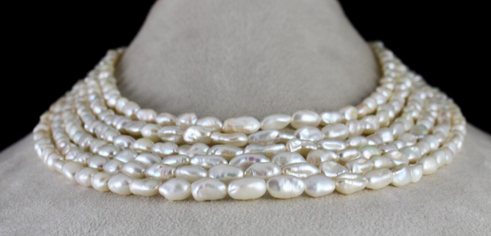 A+ GENUINE KESHI SOUTH SEA PEARL BEADS LONG 6 L 719 CT GEMSTONE FINEST NECKLACE