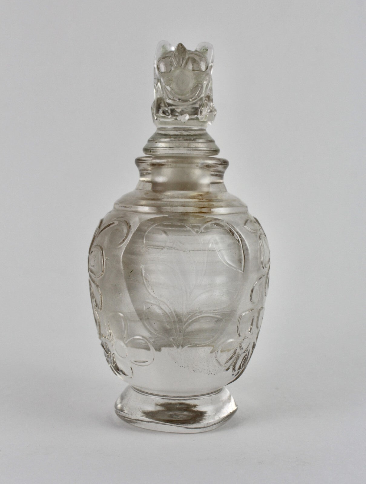 Certified Handmade Natural Rock Crystal 1950 Ct Quartz Perfume Bottle Home Décor