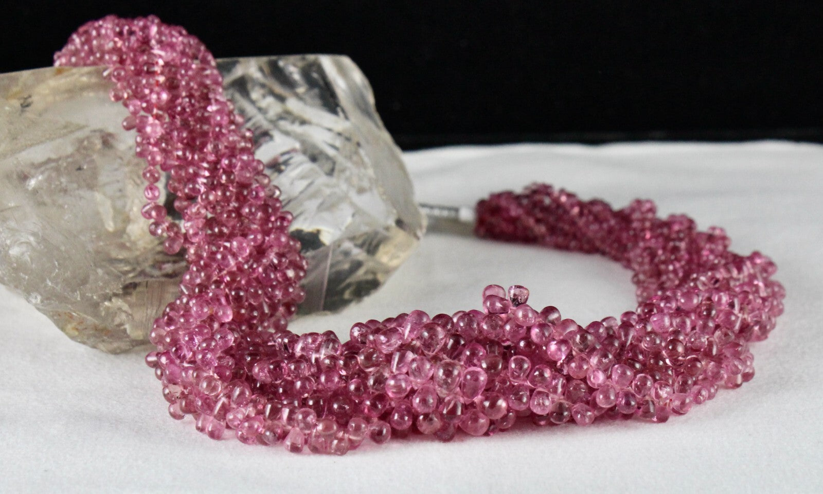 Certified Natural Tourmaline Rubellite Teardrop 626 Ct Gemstone Necklace