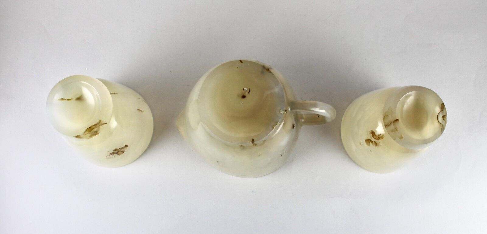 HAND CRAFTED NATURAL CHALCEDONY 4635 CTS GEMSTONE TEA POT GLASS SET HOME DECOR