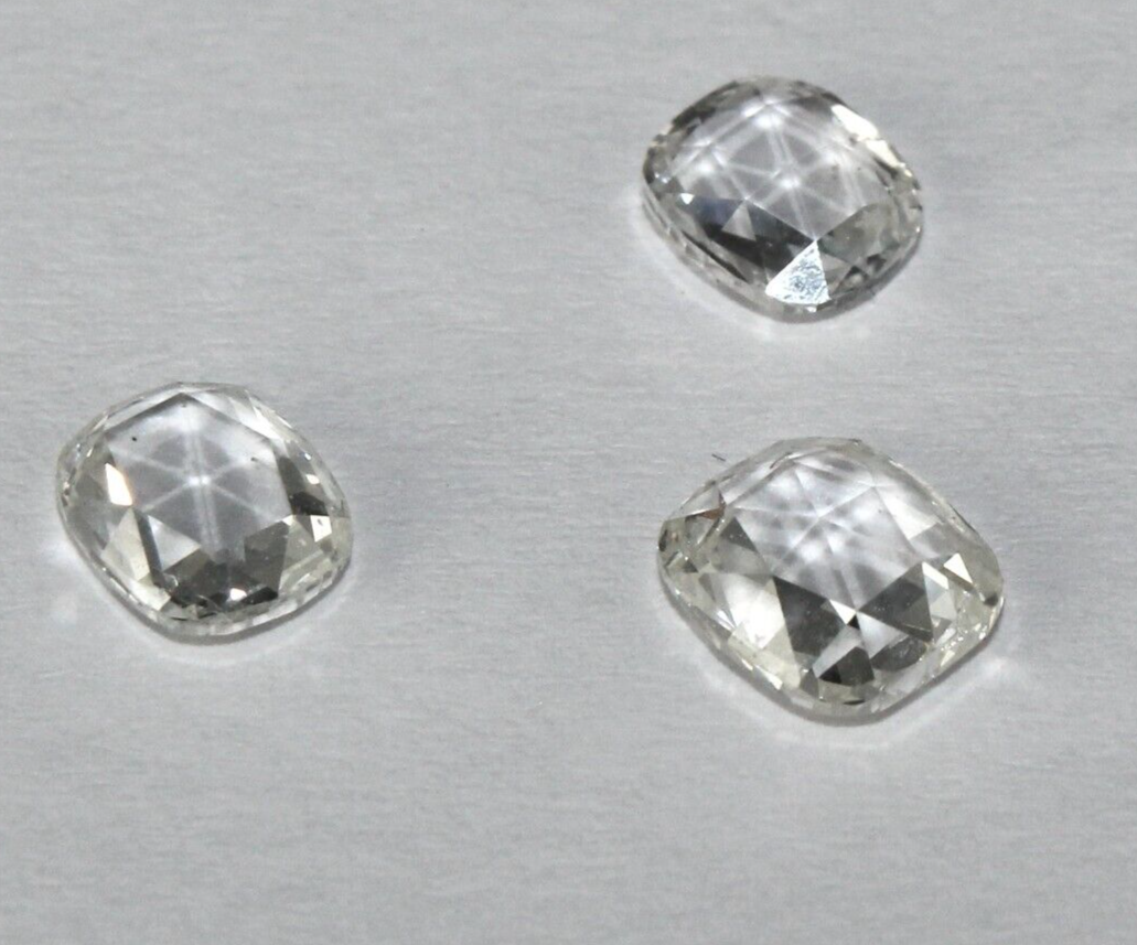 Certified Natural White Rose Cut Diamond 1.68ct Sterling Silver Earrings Set