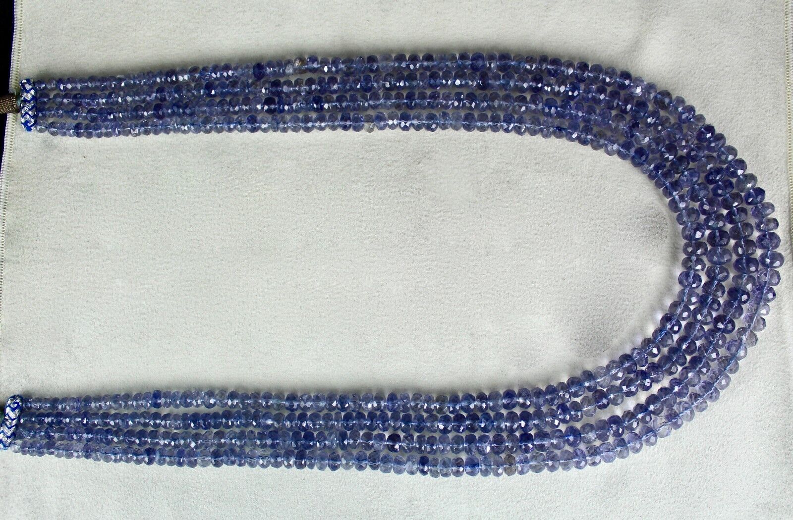 Finest Natural Iolite Beads Faceted Round 4 L 830 Ct Blue Gemstone Fine Necklace