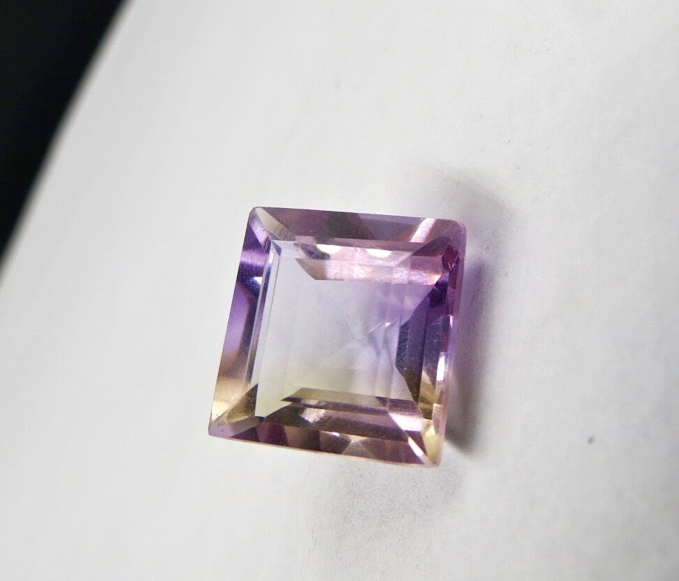 15MM NATURAL AMETRINE CUT SQUARE 15.20 CARATS GEMSTONES FOR RING DESIGNING