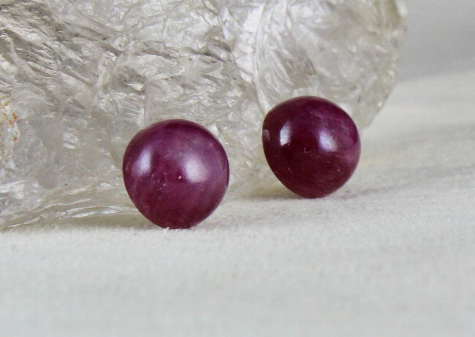 Certified Natural Ruby Round Cabochon Pair 19.90 Cts Gemstone Designing Earring