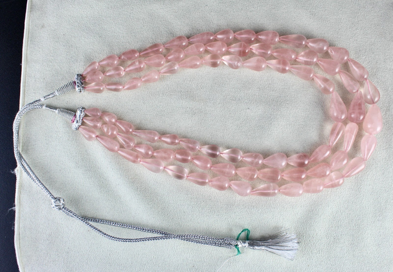 Natural 920 Cts Rose Quartz Beads Drops Cabochon Gemstone Necklace For Women