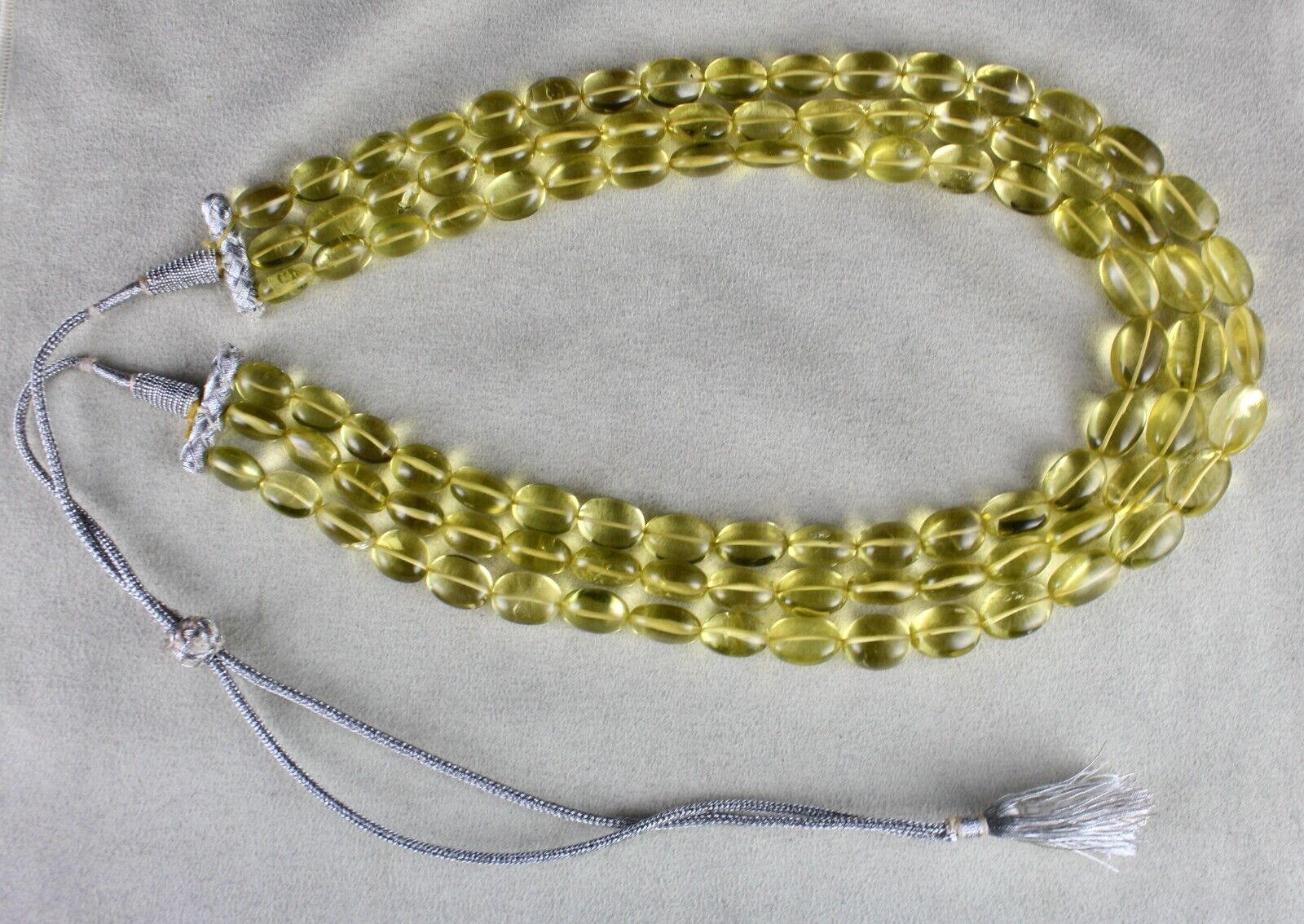 NATURAL LEMON QUARTZ BEADS LONG 3L 846 CT SEMI PRECIOUS YELLOW GEMSTONE NECKLACE