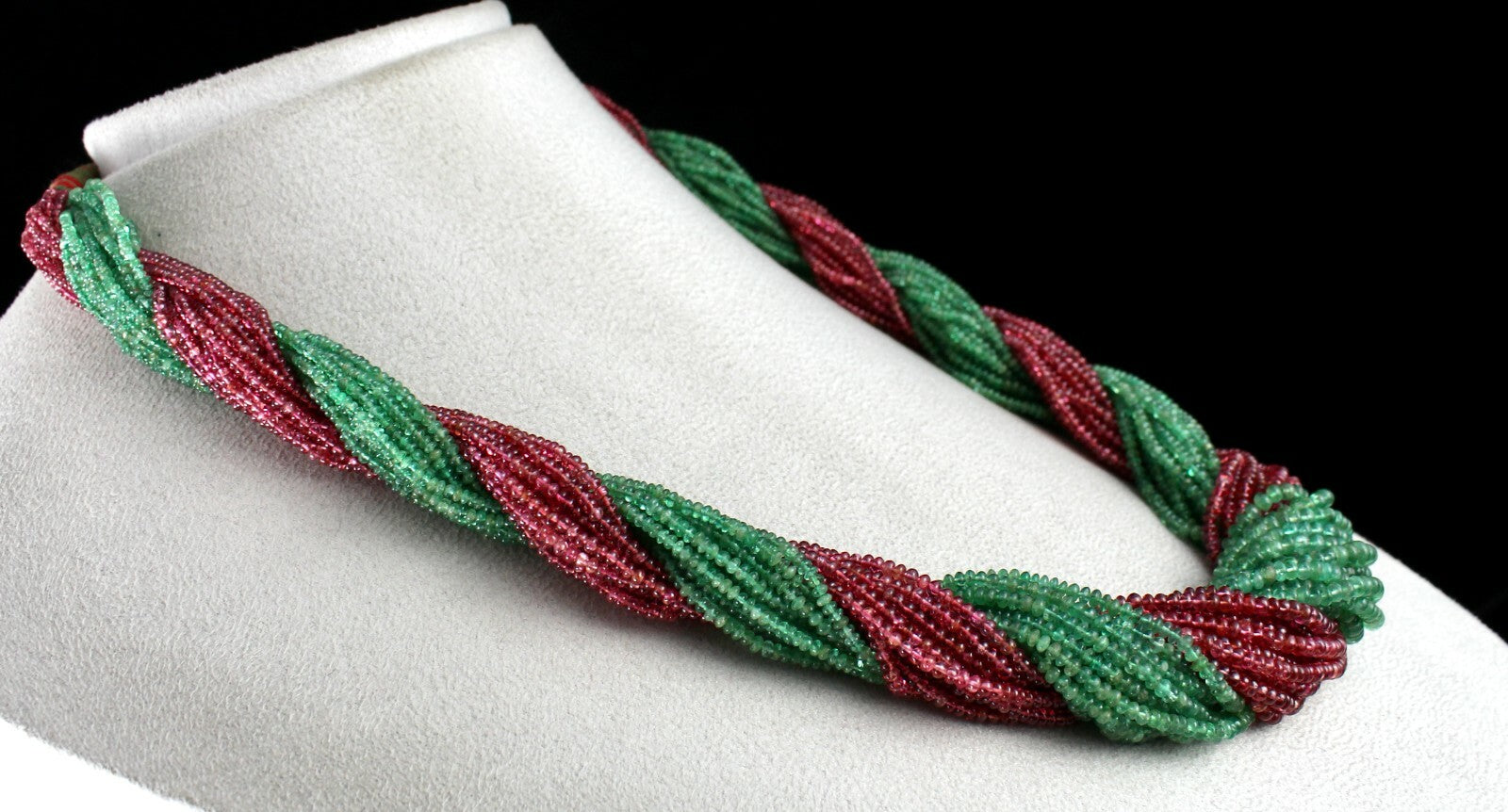 Certified Natural Emerald Spinel 859 Ct Beads Gemstone Cocktail Necklace