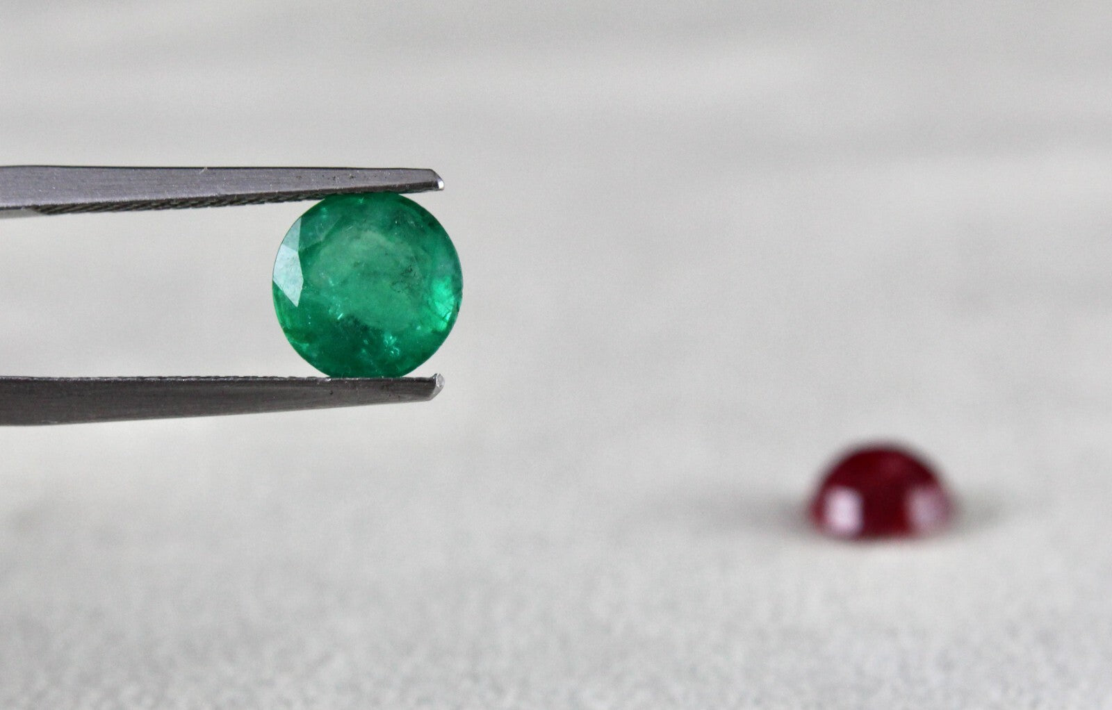 Certified Natural Emerald Ruby Round Cut 2 Pcs 4.88 Ct Gemstone Ring Pendant