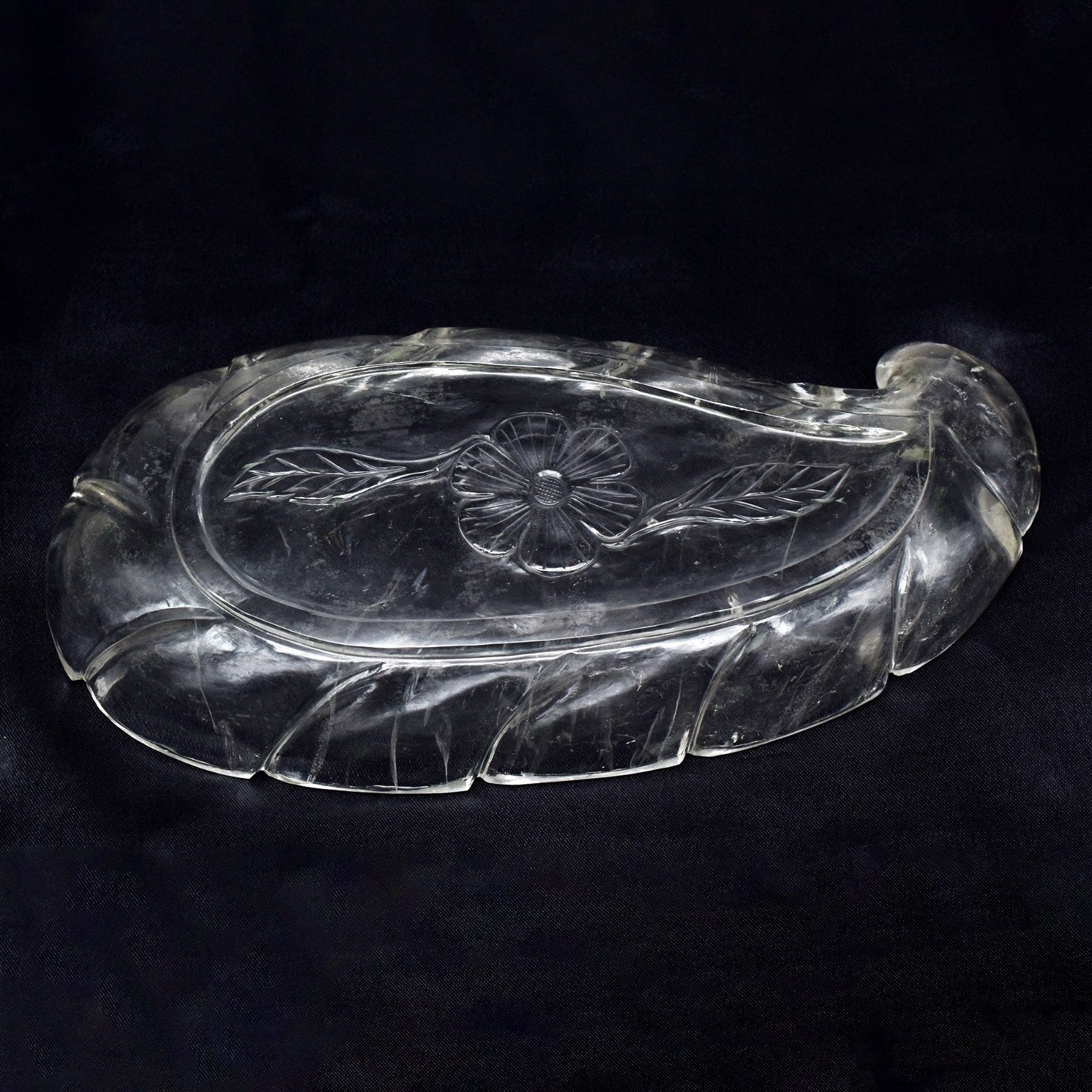 Certified Antique 1232 Ct Natural Rock Crystal Quartz Engraved Gem Bowl Decor