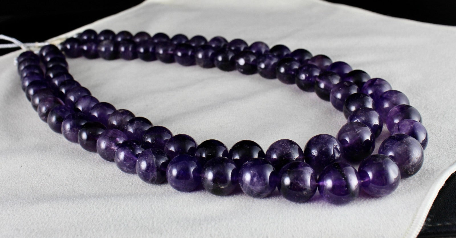 Big Natural Amethyst Beads Necklace Round 17mm 1524 Ct Purple Gemstone Finest 2l