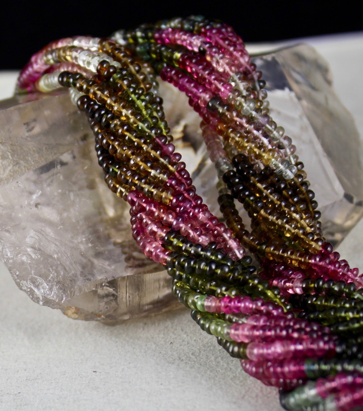 Certified Natural Tourmaline Necklace Multi Color Faceted 722 Ct Sterling Silver