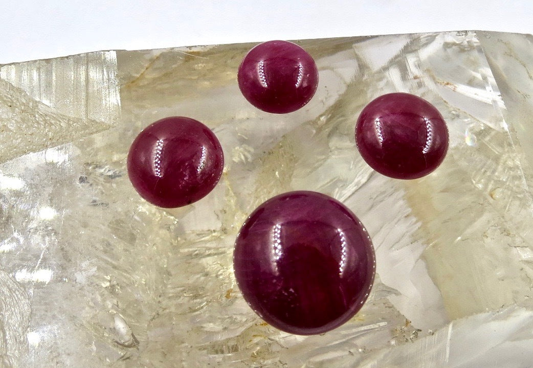 Certified Natural Untreated Ruby Cabochon 61.10ct Gemstone 4pc Jewelry Set