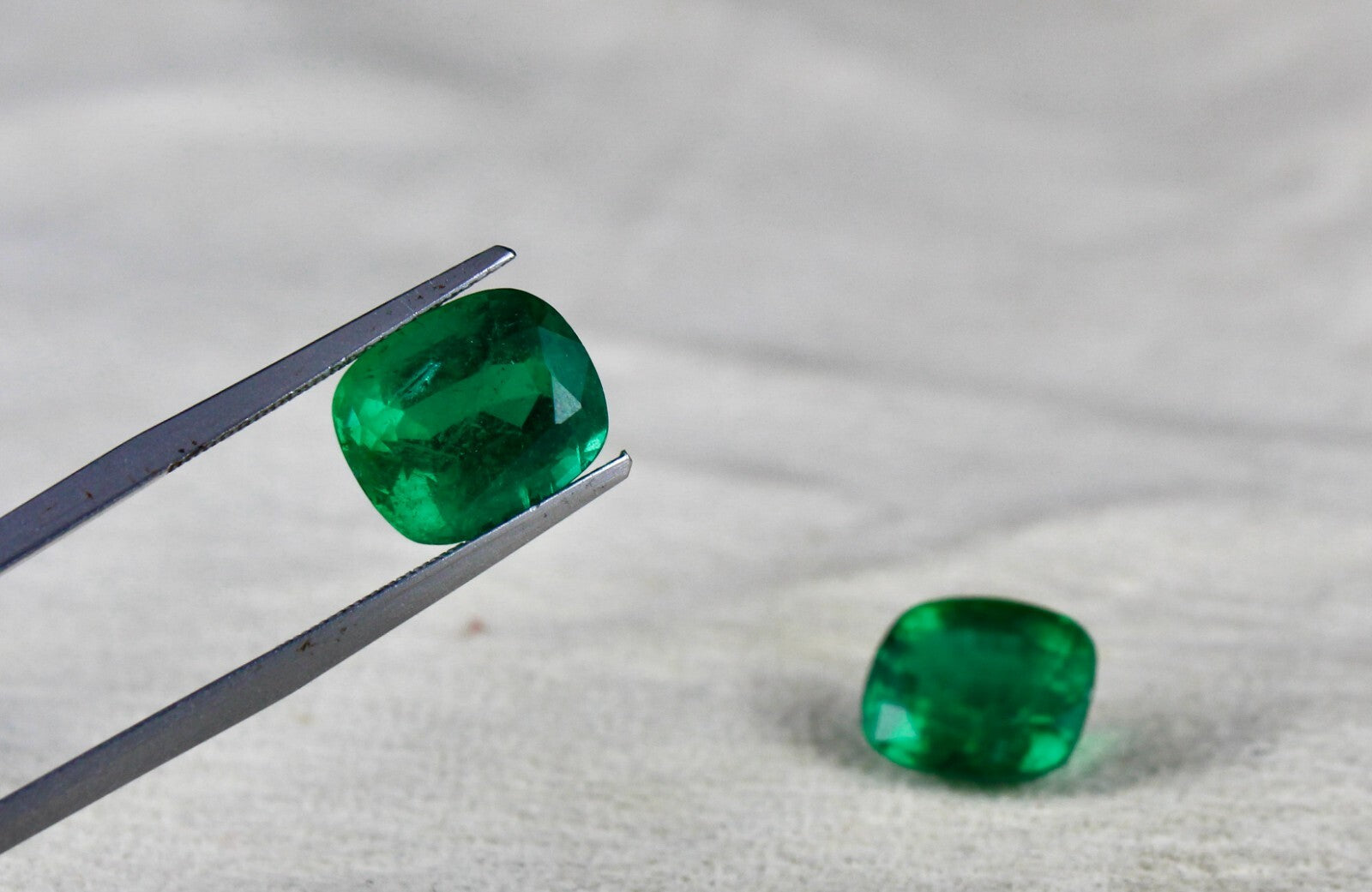 Certified Natural Zambia Emerald 10.55 Ct Cushion Pair Loose Gemstone Earring
