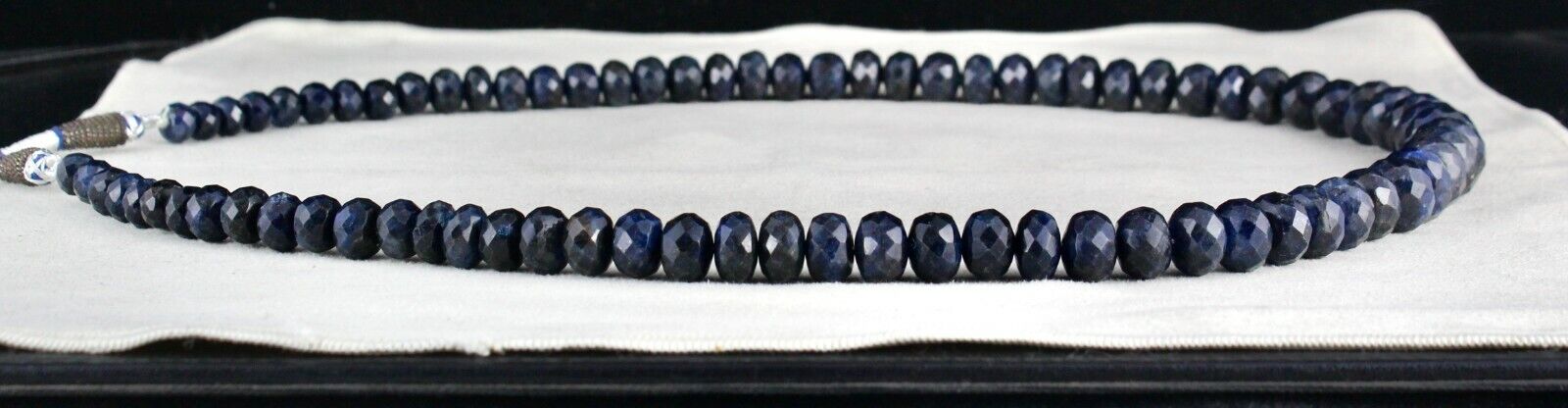 DYED SAPPHIRE CORUNDUM BEADS ROUND FACETED 1 L 803 CARATS BIG GEMSTONE NECKLACE