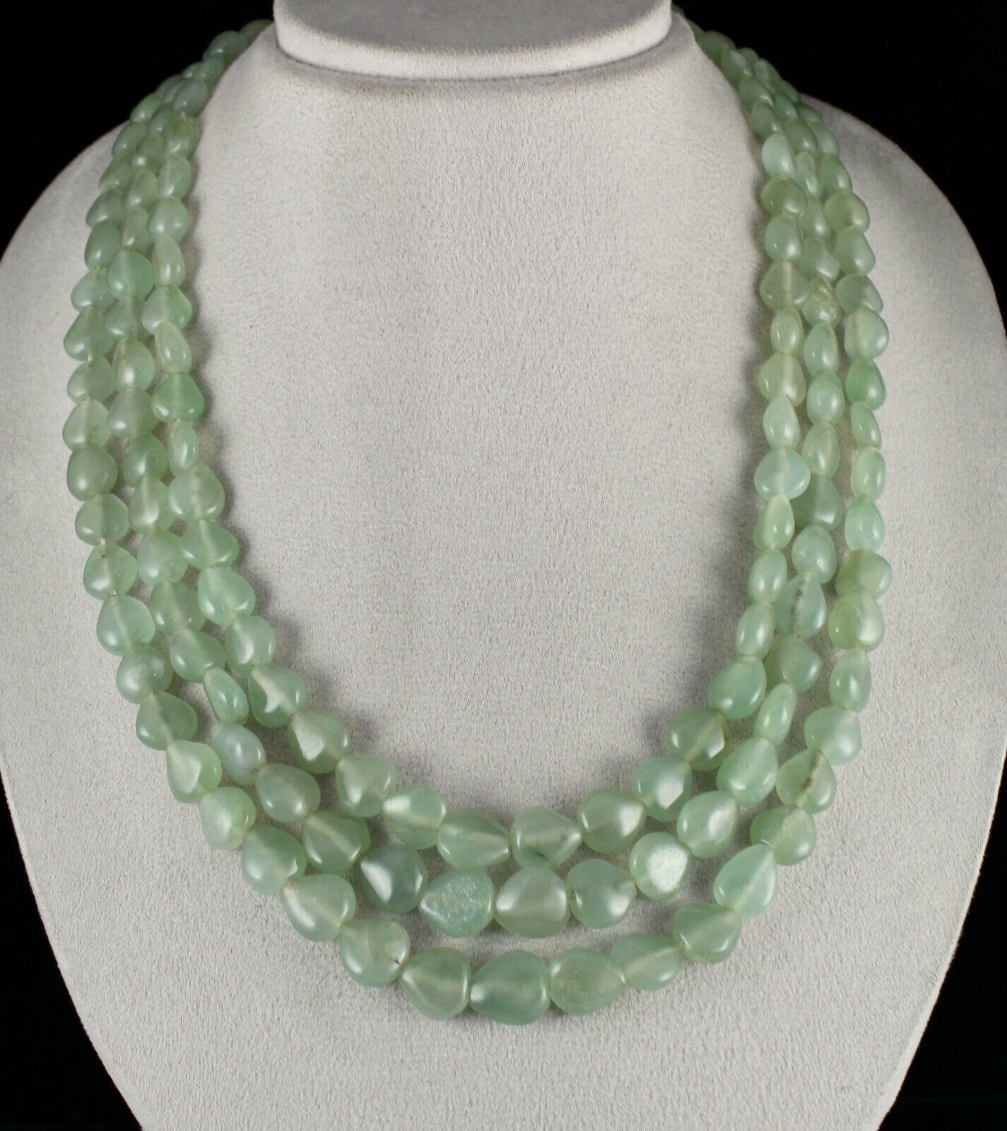 NATURAL INDIAN JADE BEADS FANCY CABOCHON 3L 874 CARATS GEMSTONE FASHION NECKLACE