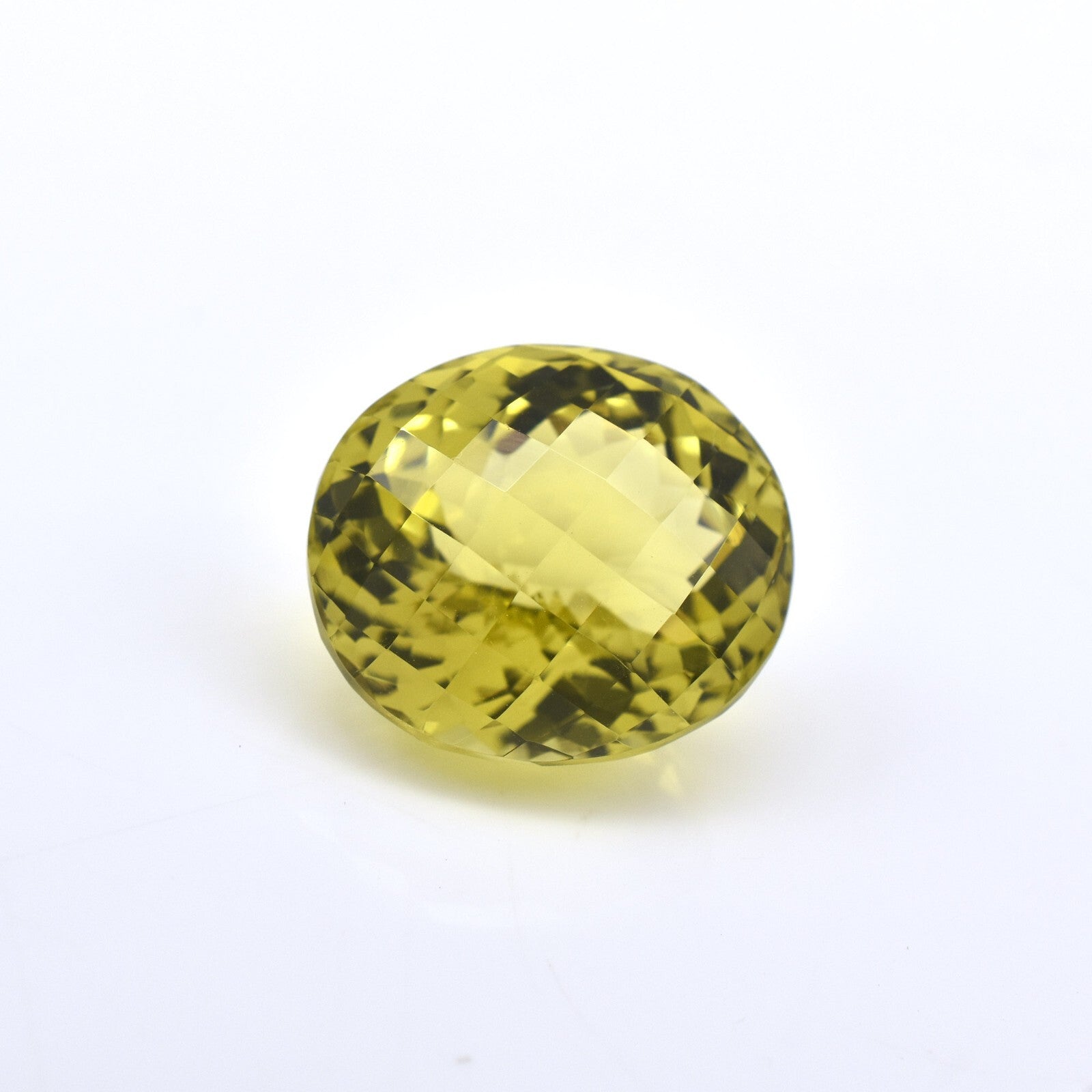 Natural Green Gold Lemon Quartz 23.60 Ct Oval Cut Gemstone Ring Pendant