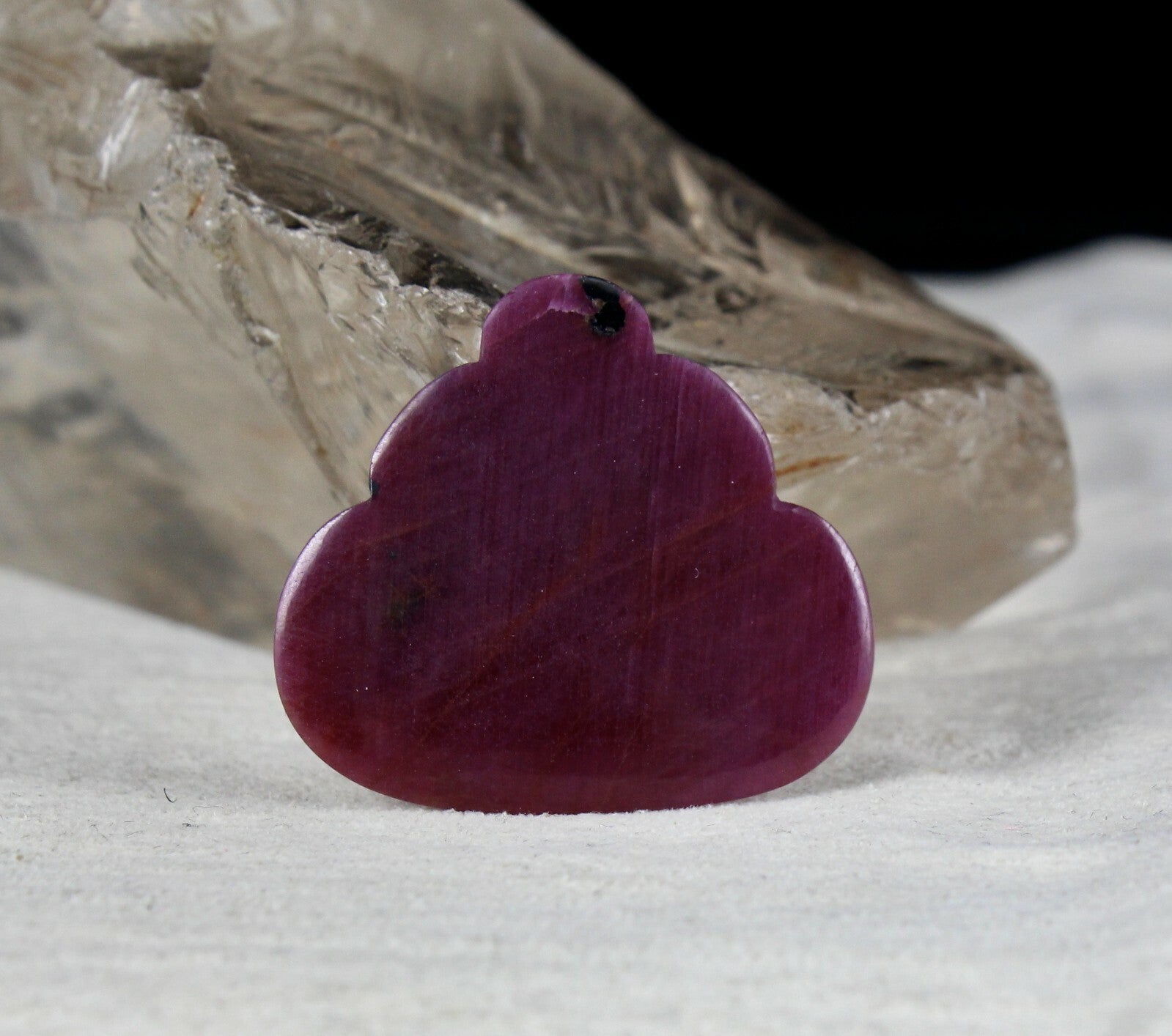 Natural Ruby Cabochon 27.50 Ct Untreated Gemstone Pendant 31x34 Mm Flat
