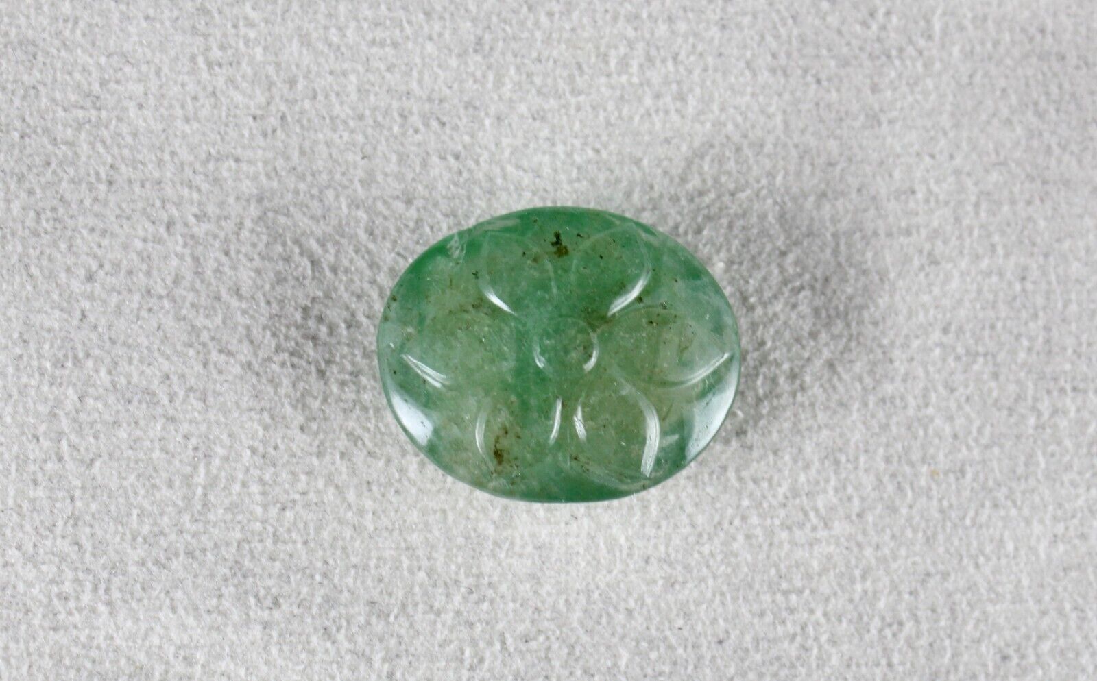 NATURAL COLOMBIAN EMERALD OVAL CARVED 23.79 CARATS GEMSTONE FOR RING & PENDANT