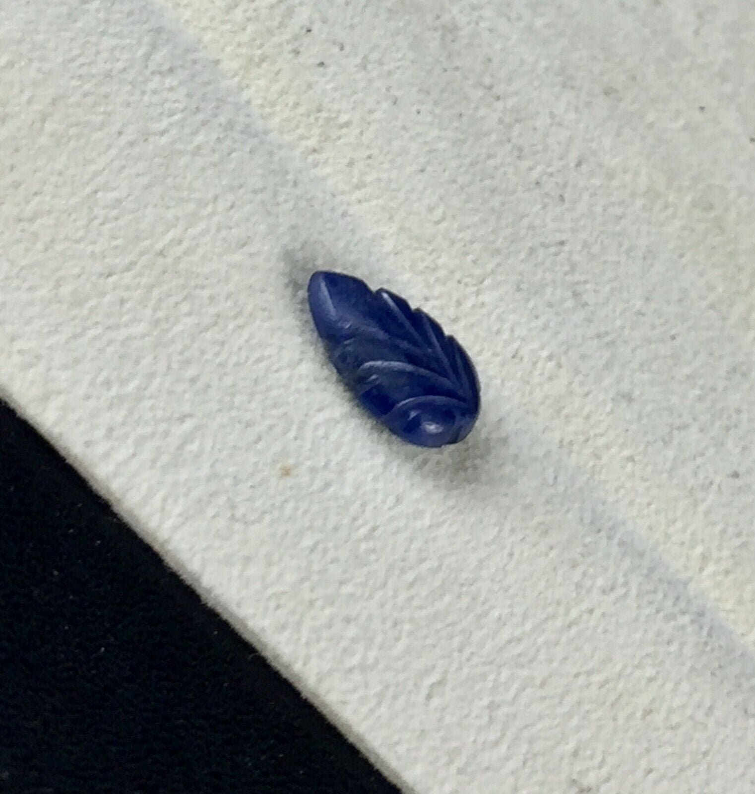 NATURAL BLUE SAPPHIRE CARVED LEAF 2.99 CTS UNHEATED BURMA GEMSTONE RING PENDANT