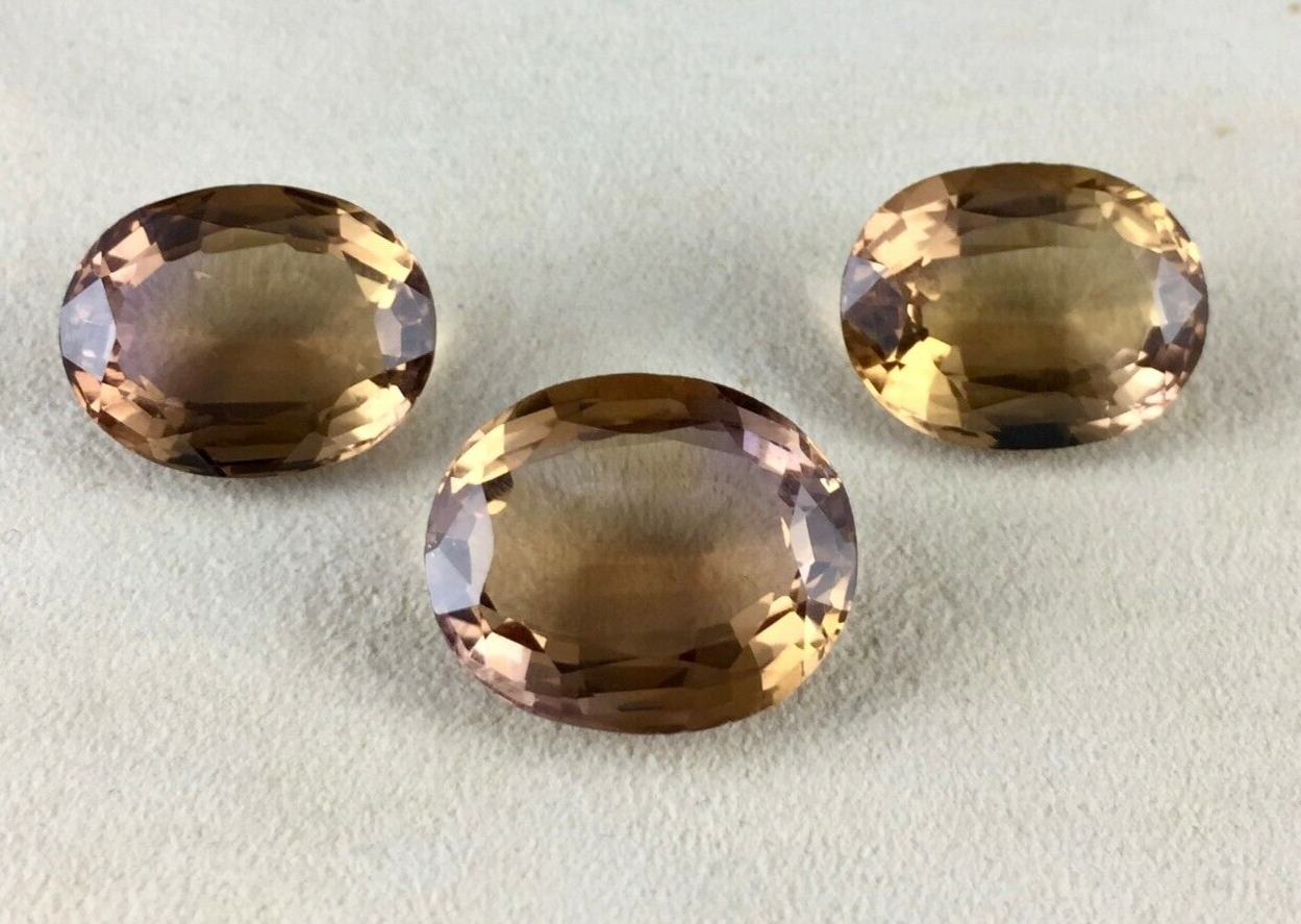 Natural Ametrine Oval Cut Pair 3 Pcs 81.20 Cts Rare Gemstone For Pendant Earring