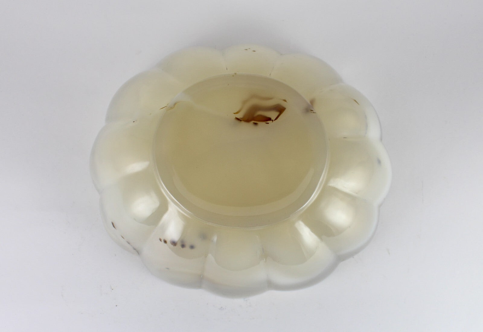 Certified Handmade Natural Chalcedony 2410 Ct Carved Oval Gemstone Bowl Decor