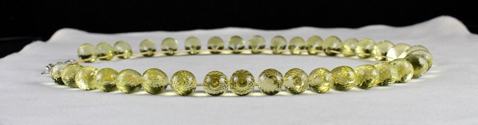 Natural Lemon Quartz Beads 1 L 466 Ct Teardrops Gemstone Silver Finest Necklace