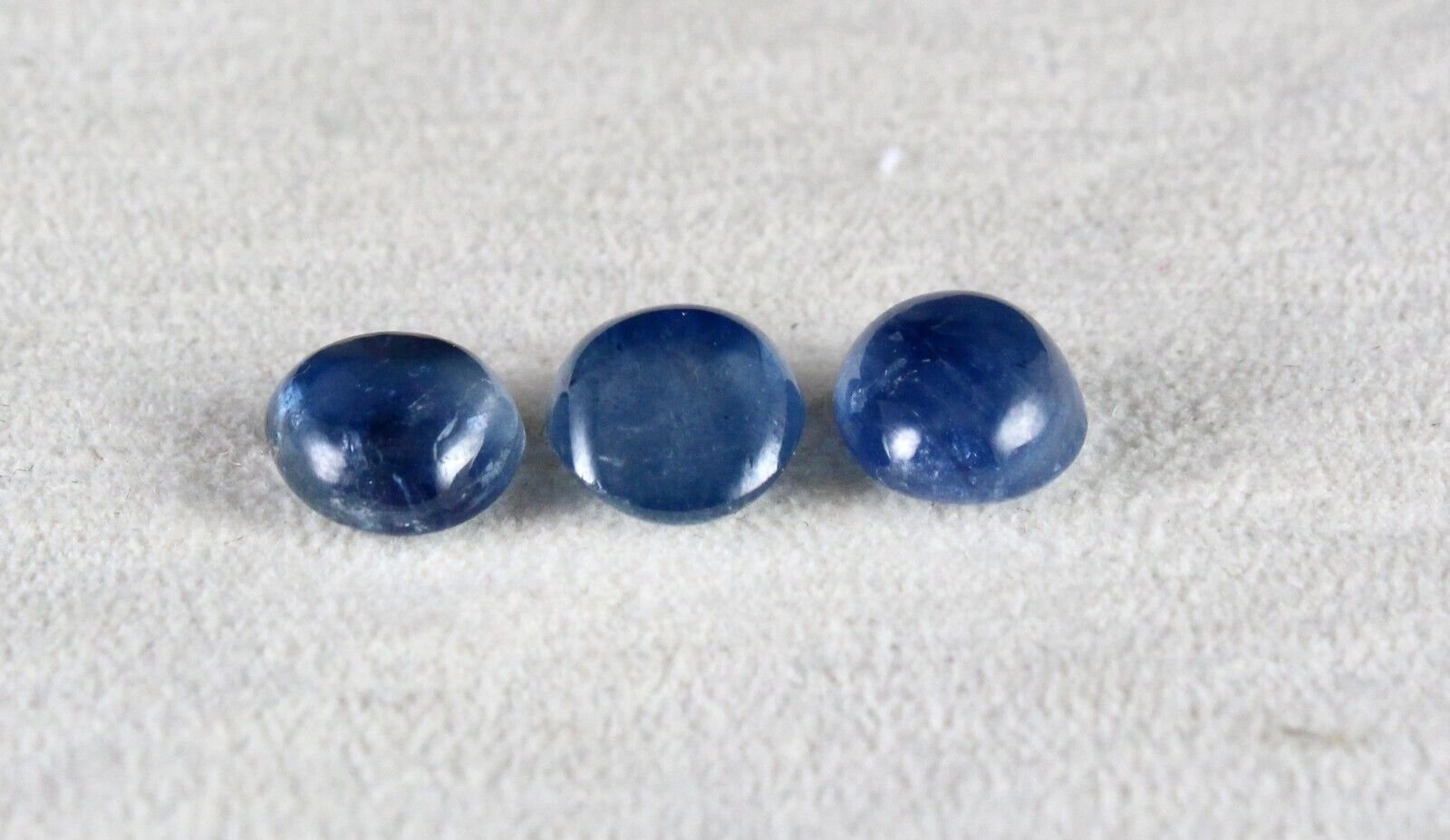 NATURAL BURMESE BLUE SAPPHIRE 3Pc 10.09 CT FANCY OVAL CABOCHON GEMSTONE FOR RING