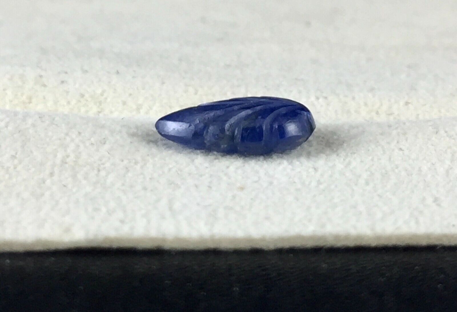 NATURAL BLUE SAPPHIRE CARVED LEAF 2.99 CTS UNHEATED BURMA GEMSTONE RING PENDANT