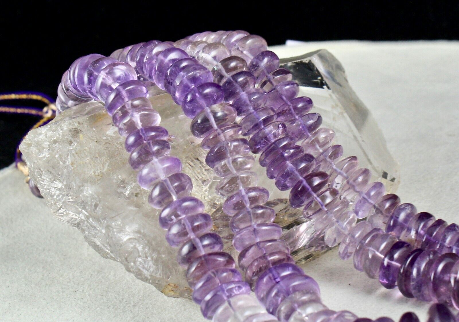 Natural Purple Shaded Amethyst Beads Round 2 L 1127 Ct Gemstone Unique Necklace