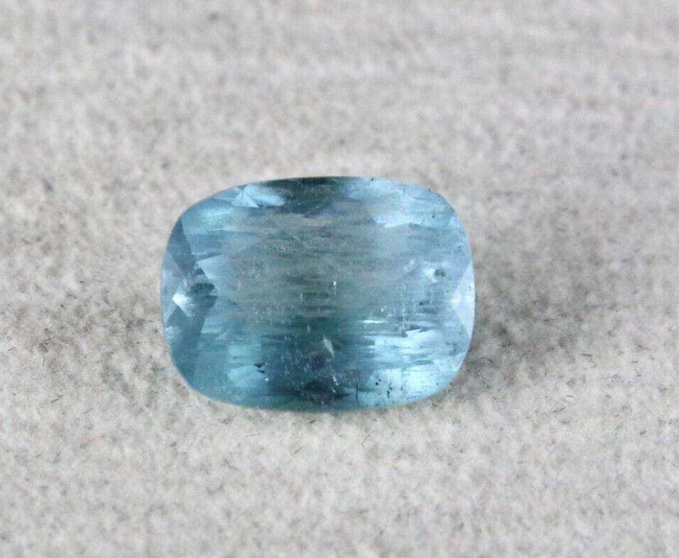 12X9 MM NATURAL BLUE AQUAMARINE CUSHION CUT 4.38 CARATS GEMSTONE RING PENDANT